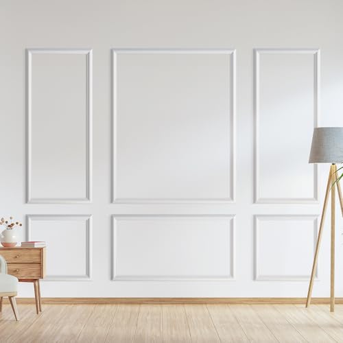 Peel and Stick Wall Molding Kit, Accent Wall Panels for Interior Wall Decor with Double-Sided Tape, 3 Set Pre-Cut PS Wainscoting Panels (50 * 40 in) - size: 50x40, style: T40-1