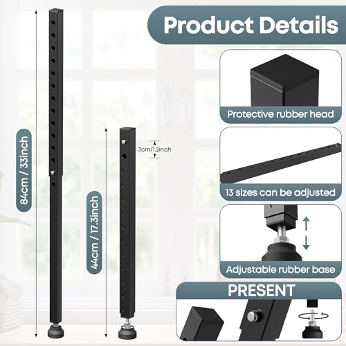 1 Pack Adjustable Window Security Bars for Inside, 17"-33", Black - color: Black - 1 Pack