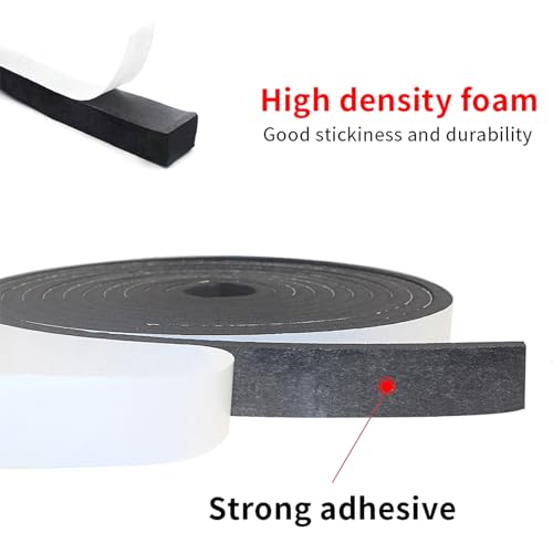 Foam Insulation Tape self Adhesive,1/2In x 1/8In x 99Ft Weather Stripping for Doors and Windows,Sound Proof soundproofing Door Seal,Weatherstrip,Pipe Cooling, Air Conditioning Seal Strip - size: 1 in x 1/8 in x 99 ft