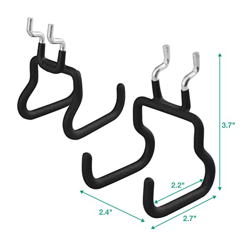 Pegboard Hooks, 8 Pack Peg Board Tool Utility Hooks & Hangers (Black) - color: Black