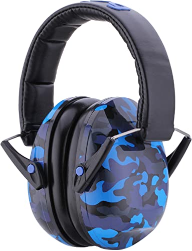 Snug Kids Earmuffs – Noise Reduction for Toddlers & Children – Adjustable, Lightweight, Foldable, Soft & Comfortable - color: Camo (Blue)