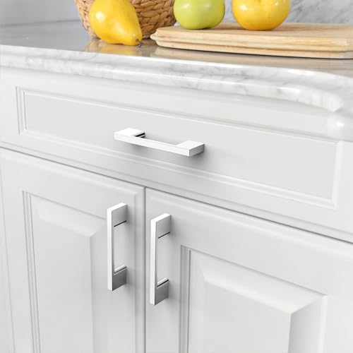 Asidrama 10 Pack 3 Inch(76mm) Polished Chrome Kitchen Cabinet Handles, Cabinet Pulls Kitchen Cabinet Hardware for Cupboard Drawer Pulls - color: Polished Chrome, size: 3" Hole Center(76mm), style: 10 Pack