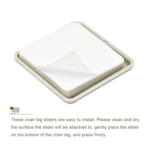 uxcell Furniture Sliders, 4Pcs 1 4/7" - Plastic Self-Adhesive Square Sliding Pads, Chair Glides for Carpeted Tile Vinyl Hardwood Floors (Grey) - size: 1 4/7"