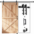 EaseLife 8 FT Sliding Barn Door Track and Handle Hardware Kit, Straight Pulley,Slide Smoothly Quietly,Easy Install (8FT Track Kit for 40"~48" Wide Single Door) - size: 8 FT-Single Door Kit