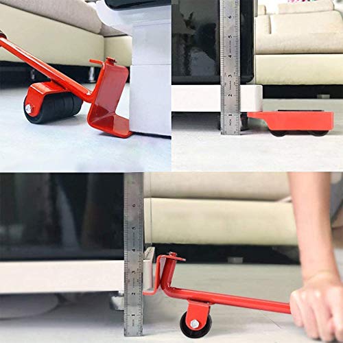 Mr Hercules Furniture Lift Mover Tool Set,Furniture Lifter Tool with Lifting Lever & 4 Wheels,Heavy Furniture Moving Sliders Appliance Rollers Heavy Duty Mover Dolly Sliders Tool Furniture Lifter