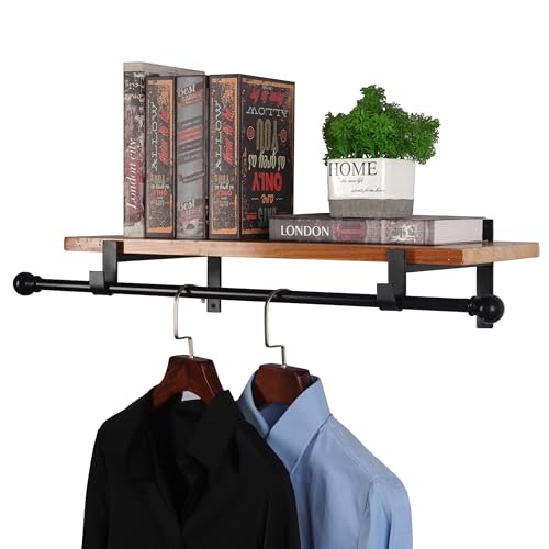 AddGrace Closet Rod Bracket Heavy Duty Shelf Brackets Black 6 Inch 2 Pack - color: Black, size: 6 Inch
