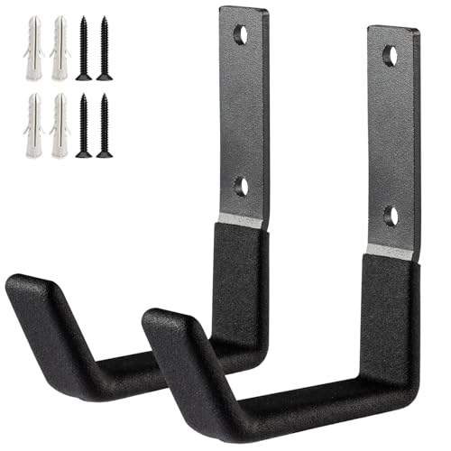 Heavy Duty Wall Mount Hooks, Utility Hooks, Tool Organizer - Steel Garden/Garage Hose Hanger U Hooks (2, Small) - size: Small