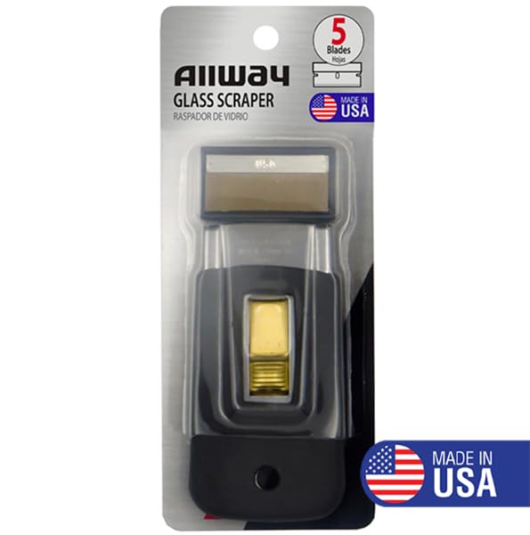 ALLWAY SGS Soft Grip Safety Glass Scraper with 5 Blades