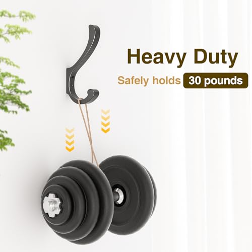 Large Coat Hooks Wall Mount,Heavy Duty Wall Hooks for Hanging, Black 4 Pack - color: Black, size: 4 Pack