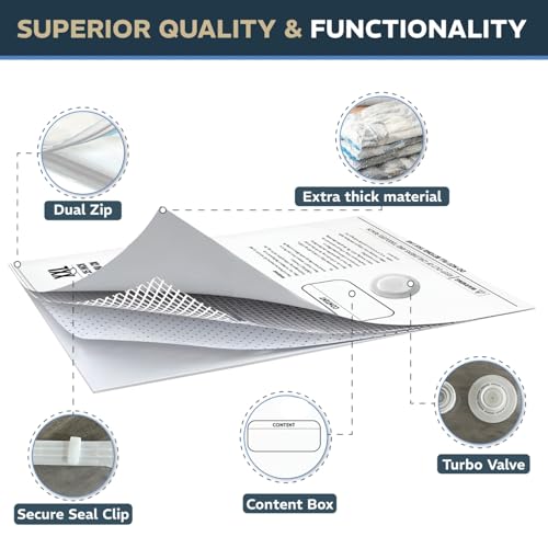 8 Pack XXL & Jumbo Space Saver Vacuum Storage Bags - size: 8 Variety - 4Jumbo + 4XXL