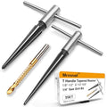 2PCS Tapered Reamer Tool Set with T Handle, 3-13mm & 5-16mm - size: round handle
