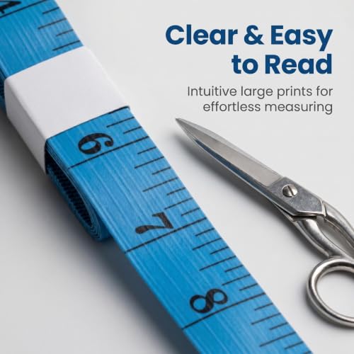 Measuring Tape for Body Measurements, Soft Tape Measure Double Scale, Has 150 Centimetre Scale on Reverse and Front 60 Inch - color: Blue