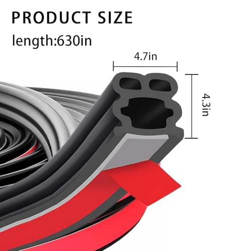 52.49ft Car Door Seal Strip, Self Adhesive Weather Stripping - size: 52.49FT