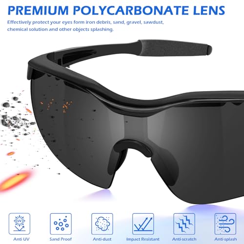 OXG Safety Glasses for Men Women, ANSI Z87 UV Protection Protective Eyewear - color: 30p-grey