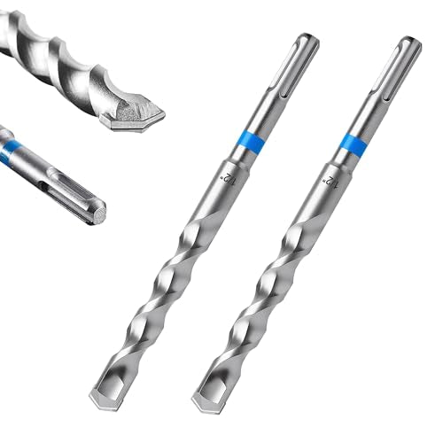 toolant Masonry Drill Bit,SDS Plus Rotary Hammer Drill Bits Set for 1/2" x6inch 2pcs,Carbide Tipped 2-Cutter for Concrete,Masonry and Brick - size: 1/2"-2PCS(6")