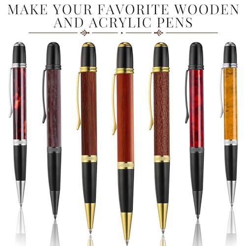 Colarr 12 Pack Woodturning Pen Kit Twist Ballpoint Pen Kit, Mix Colors - color: Mix Colors