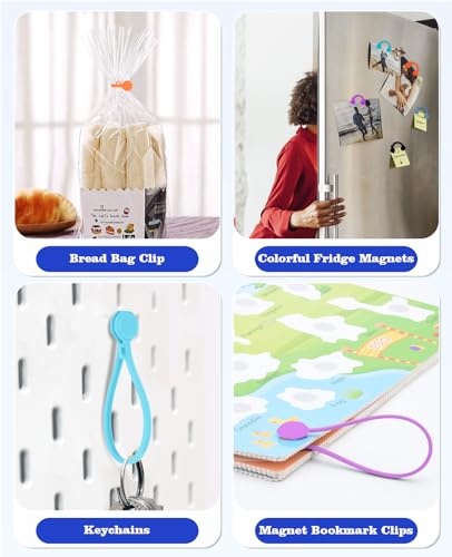 13 PCS Silicone Magnetic Cable Ties, Reusable cord Organizer clips - size: 13-PCS