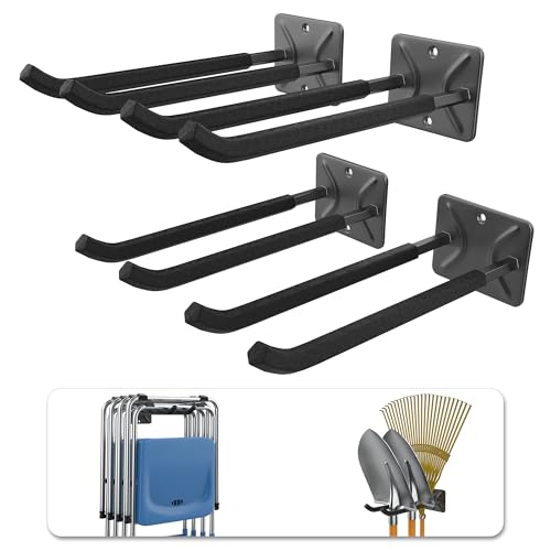 WALMANN Wall Mount Garage Hooks, 12-inch Tool Hooks for Hanging, 4-Pack - style: Pack of 4
