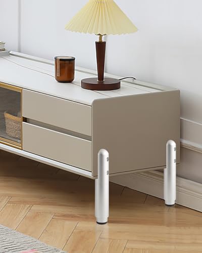 4 Pack Adjustable Metal Furniture Legs Silvery 3.3-4.5 Inch Coffee Table Legs Dresser Feet Cabinet Feet Replacement Support Foot Desk Legs - color: Silvery, size: 3.3-4.5 inch(4pcs)
