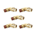 45° Swivel Elbow Push-to-Connect Fittings, 5PCS Brass C36000 Male Elbow Connectors for Nylon Tubing in Pneumatic Systems (1/2"OD x1/2" NPT) - size: 1/2"OD x1/2" NPT