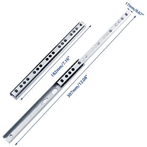 Uenhoy 1 Pair Drawer Slides 7.16" Two Way Slide Track Rail - size: 7.16"-1pair