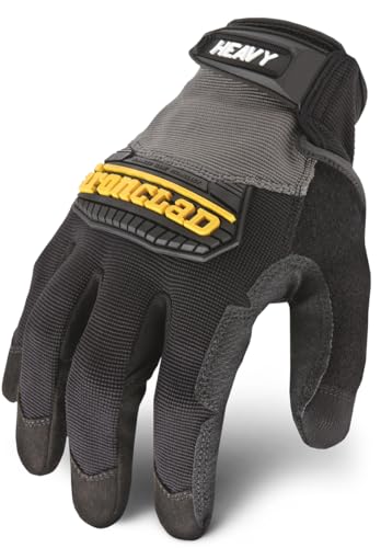 Ironclad Heavy Utility Work Gloves HUG, High Abrasion Resistance, Performance Fit, Durable, Machine Washable, (1 Pair), MEDIUM - size: Medium