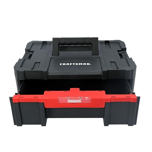 CRAFTSMAN VERSASTACK Tool Box, 16.9 In. Single Deep Drawer Plastic Tool Box Organizer, Heavy Duty 16.5 Lb. Load Capacity (CMST17803)