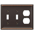 Amerelle 149TTDDB Chelsea Wallplate, 2 Toggle / 1 Duplex, Steel, Aged Bronze, 1-Pack - color: Aged Bronze, size: 2 Toggle / 1 Duplex