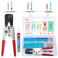 JRready ST6487 AS81824 Crimp Splices Kit with ACT-232 Crimp Tool (M22520/37-1 Equivalent) G411 Go-No Go Gauge 150 Sets Environmental Copper Splices & PVDF Tubes Waterproof Butt Connectors - color: 150Sets Butt Splice Connectors with Crimper