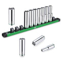 SK 1/2" Drive Socket Set, Deep Metric Sockets, 11-Piece 10-20mm - size: Deep, style: Metric