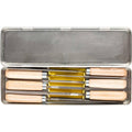 PFERD 4" Key File Set 265 K, 6-Piece – with Wooden Handles & Metal Storage Box – for Fine and Delicate Filing – Part 17010