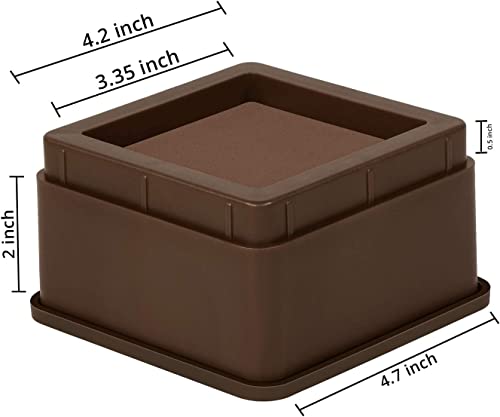 Utopia Bedding Adjustable Bed Risers 2 Inch, Brown, 8-Pack - color: Brown, size: 2 Inch (Pack of 8)