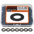 M5 Black Nylon Washers, 5mm ID, 10mm OD, 1mm Thickness, Plastic Flat Round Washers, 200 Pieces Nylon Washer Hardware Set - size: M5