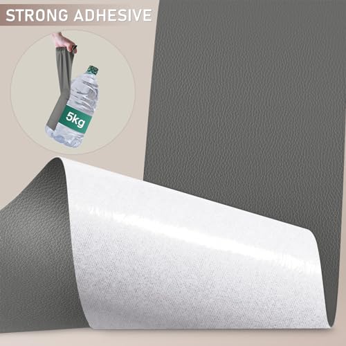 Leather Repair Tape, Self Adhesive Leather Repair Patch Kit Medium Grey - color: Medium Grey, size: 4x 63 inch