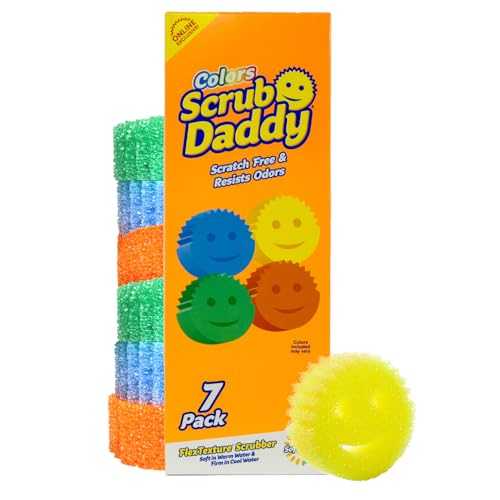 Scrub Daddy Scratch-Free Multipurpose Kitchen Sponges - Bulk Dish Sponges for Kitchen, Bathroom, Household Cleaning & More - Made with BPA-Free Polymer Foam (7 Count) - size: 7 Count (Pack of 1)