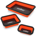 HORUSDY 3-Piece Magnetic Parts Tray Set, Tool Trays for Storage Organizer Screw, Bolts, Washers, Nuts and Small Tools. Tool Gifts for Men, Orange and Black - style: 3-Piece Magnetic Tray - Collapsible Red