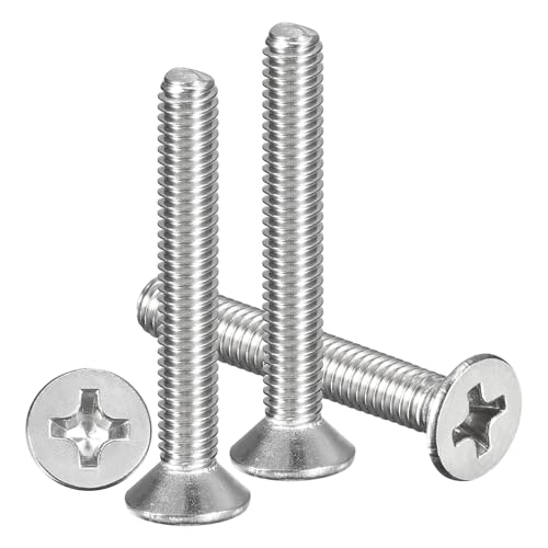 METALLIXITY 5/32"-32x1-1/4 Phillips Flat Head Bolts 304 Silver 30Pcs - color: Silver, size: 5/32"-32x1-1/4"