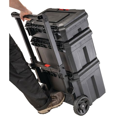 CRAFTSMAN VERSASTACK XL Tool Box with Wheels, Waterproof, Stackable System, Portable Rolling Storage for Indoor/Outdoor Use, 22.5 Inch (CMST21445)