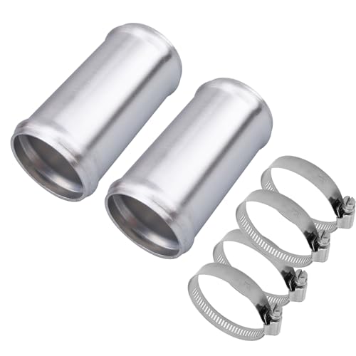 AC PERFORMANCE 2" (51mm) OD Aluminum Alloy Hose Joiner Silicone Pipe Connector Bead, 4" Length with 304 SS Clamps, Pack of 2 - size: 2" (51mm) - 2PCS