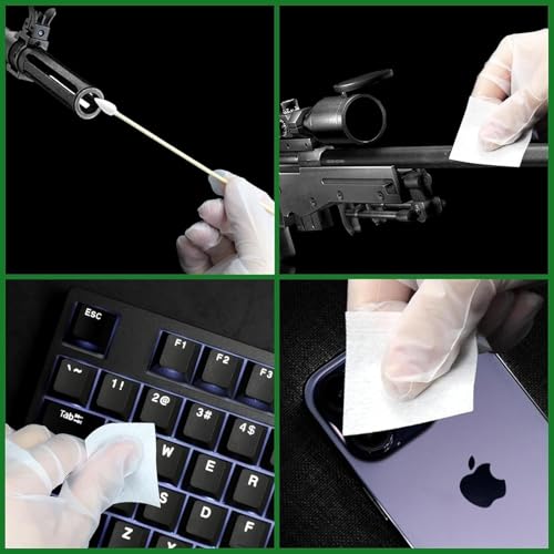 1700PCS gun cleaning supplies—1500PCS Gun Cleaning Patches +200PCS Gun Cleaning swabs,2"x2"Lint Free Gun Cleaning Rags,6"Long Cotton swabs for 9mm and All Caliber of Firearms.Gun Cleaning Kit - color: 1500Patches + 500Pointed Swabs