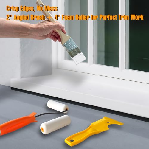 18 Pcs Paint Roller Kit - 9" & 4" Paint Roller with Paint Tray - color: 18 Pack, 9" & 4" roller