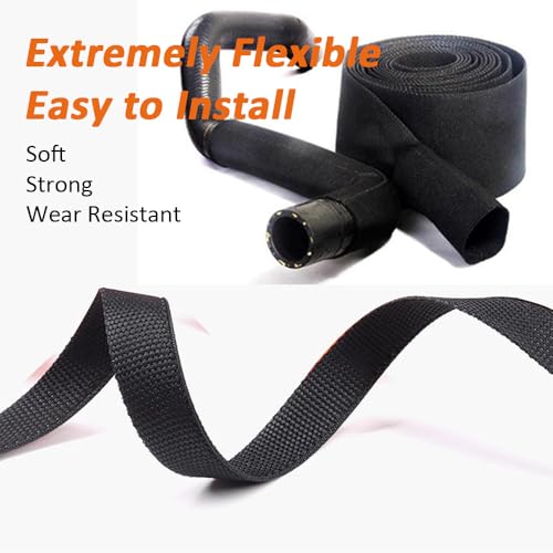 20 FT 3/8 inch 2:1 Heat Shrinkable Braided Sleeving Heat Shrink Sleeve Abrasion Protection Flexibility Wiring Harness Cable Sheath Tubing - size: 10mm-3/8"