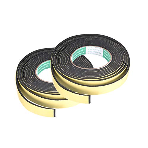 uxcell Sealing Foam Tape 20mm Wide 3mm Thick 4m/13ft Long, Self Adhesive Weather Strip for Window Door Insulation, Pack of 2 - size: 20mmx3mmx4m