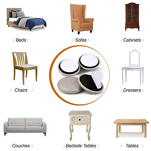 1-1/4" Furniture Sliders for Carpet & Hardwood Floors, 24PCS Furniture Pads for Quickly and Easily Move Any Item and Protect The Floor - size: 1-1/4 inch 24 PCS