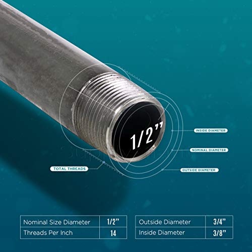Everflow Supplies NPGS1200 Assortment of Standard Runs with 11 Galvanized Nipples with a Diameter of 1/2"
