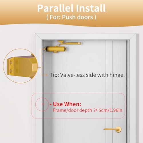Commercial Heavy Duty Door Closer Large Size with Dullgolden Finish, Hydraulic Self-Closing System - size: Large, style: Dullgolden