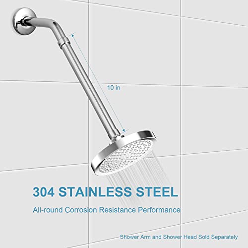 OFFO Shower Head Extension Arm, 10 in Shower Arm Extension Shower Head Extender Made of 304 Stainless Steel Shower Pipe Extension, Chrome - color: Chrome, style: 10 in