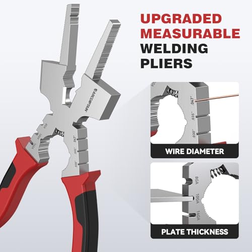 ARCCAPTAIN Measurable 8" Welding Pliers MIG Pliers with Rentention Chain - style: High-grade