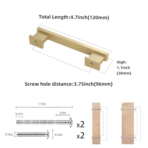 COTYKILEY 10 Pack 3.75 Inch(96mm) Champagne Bronze Cabinet Handles Gold Kitchen Cabinet Pulls Cabinet Door Handles Kitchen Cabinet Hardware - color: Champagne Bronze, size: 3.75" Hole Center（96MM）