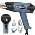 ROMECH 1500W Heavy Duty Heat Gun, Variable Temperature Control Hot Air Gun Kit with 2 Air Flow 120°F~1200°F and 4 Nozzles for Crafts Shrink Wrap (Blue) - color: Blue